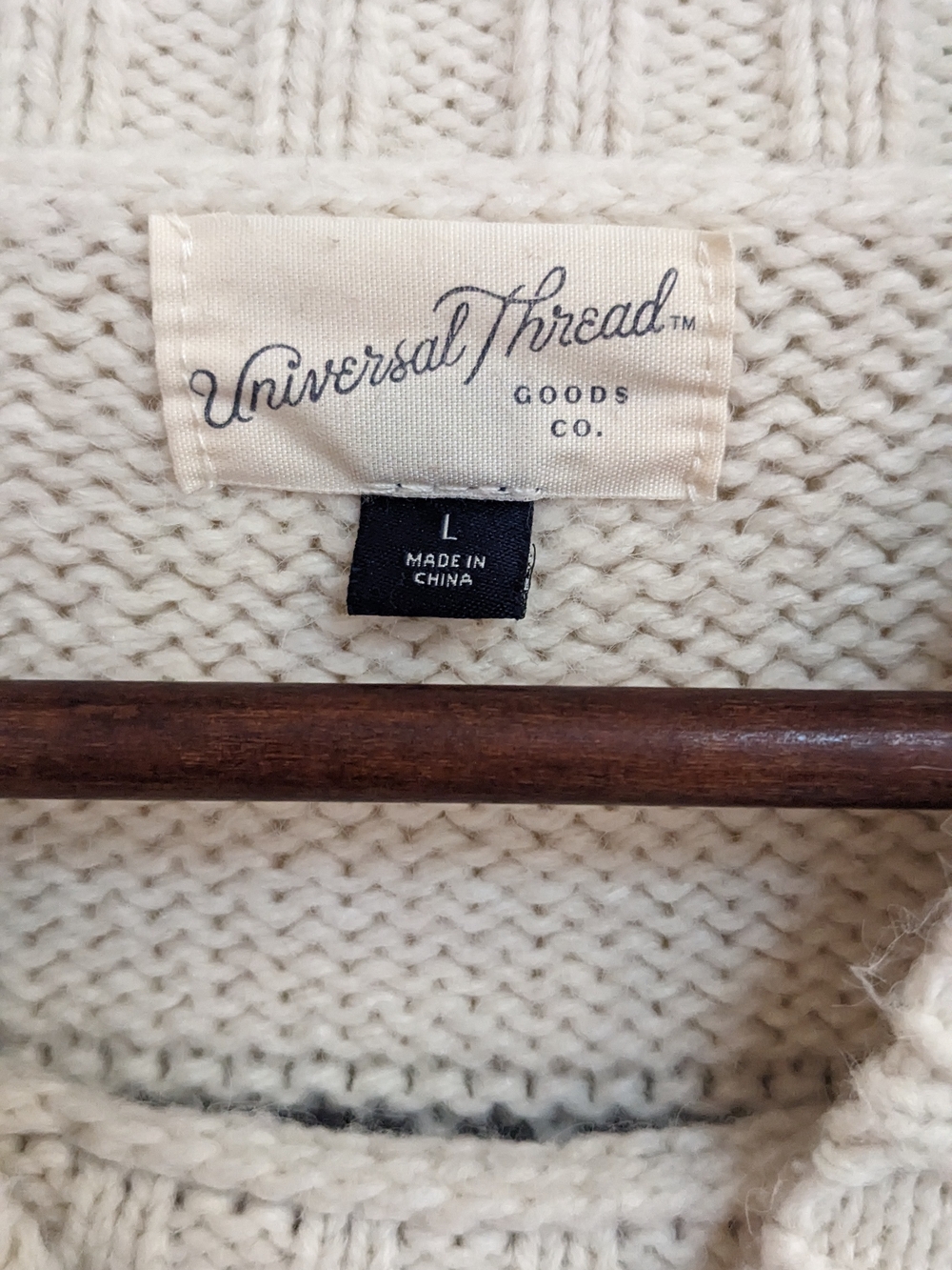 Universal Thread Cream Fair Isle Crewneck Sweater with Brown & Black Accents - Picture 4 of 6